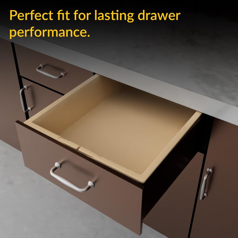 Strybuc Brixwell Cabinet Drawer Insert, Plastic Material, Beige Finish, 17-1/2" Width,18-1/2" Depth, 4" Height, Bracket Mount, Normal Closure, Interior Organizer Panel - Image 4